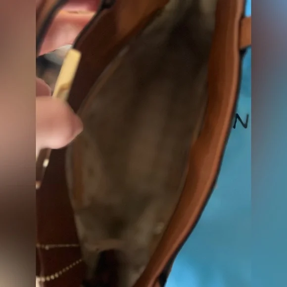 Antonio Melani Leather Tote Bag, Lightweight Gold Shimmer - Picture 9 of 11